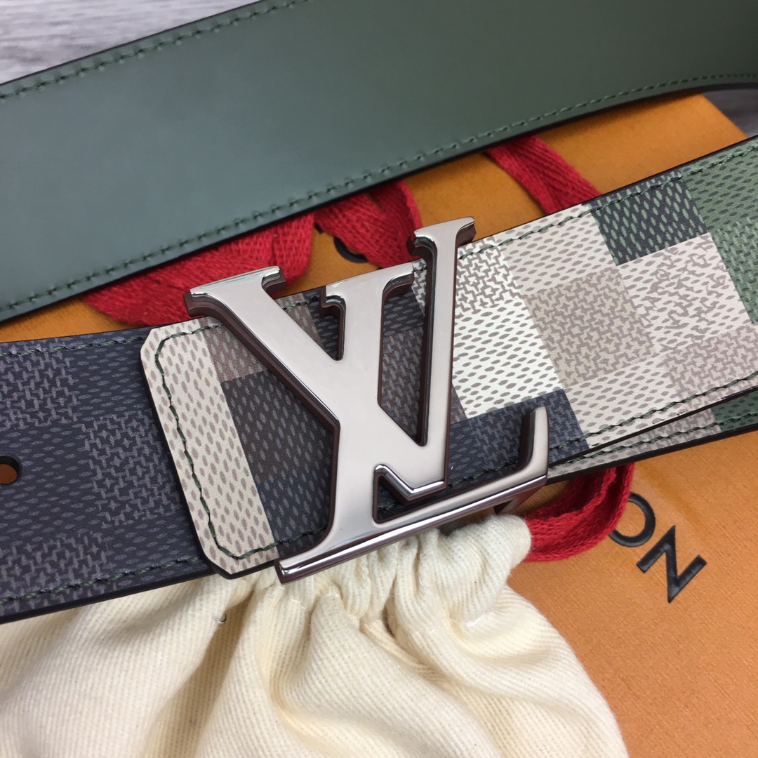 最高級ルイヴィトンスーパーコピー ルイヴィトンベルトコピー ベルト・LV メガ ピクセル 40MM リバーシブル M8470U グリーン レザー シルバー金具 202404547 - 画像 (2)