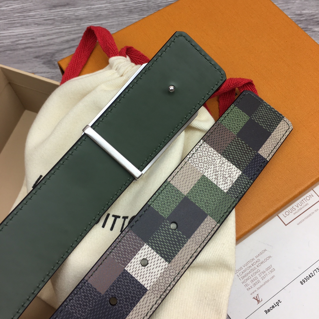 最高級ルイヴィトンスーパーコピー ルイヴィトンベルトコピー ベルト・LV メガ ピクセル 40MM リバーシブル M8470U グリーン レザー シルバー金具 202404548 - 画像 (6)
