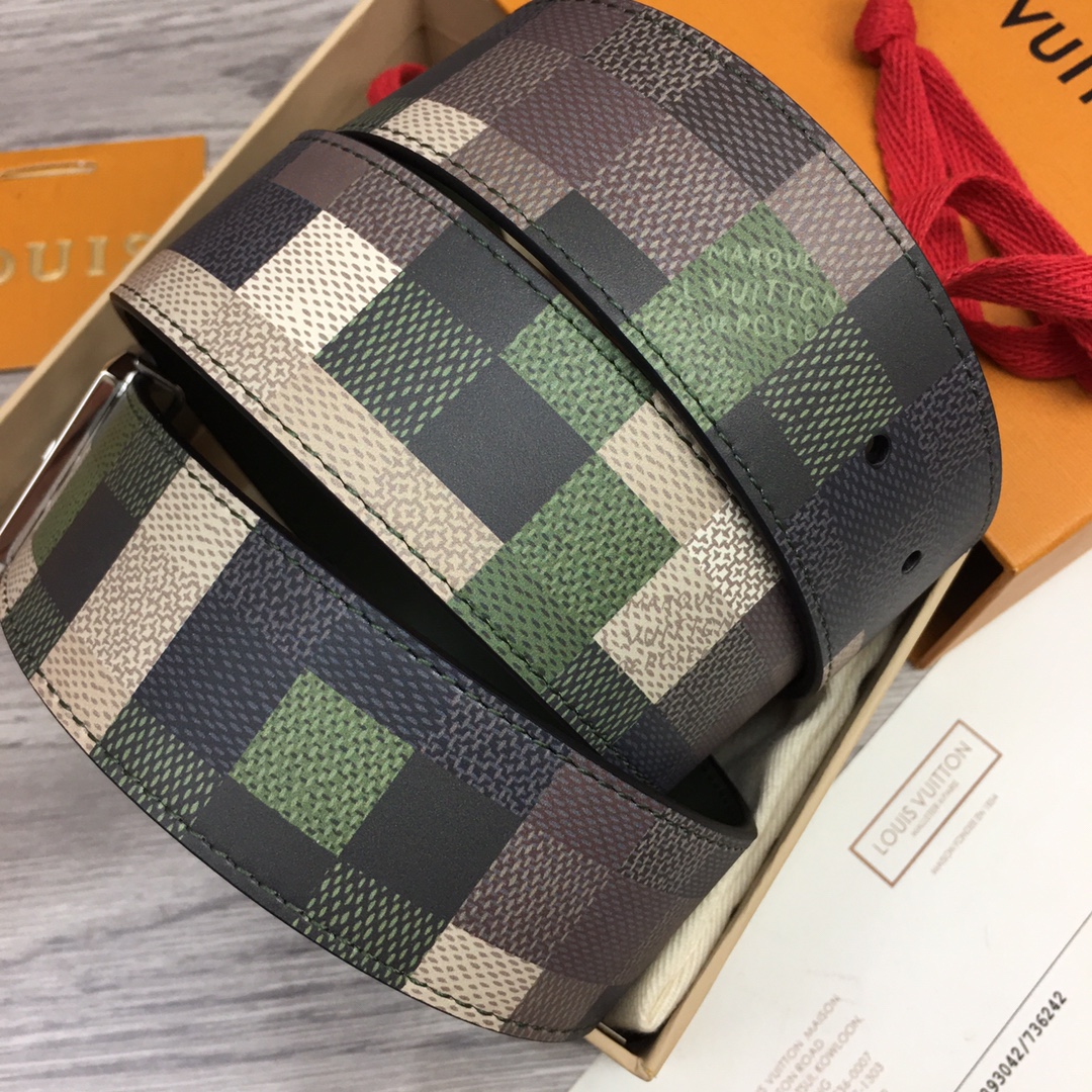 最高級ルイヴィトンスーパーコピー ルイヴィトンベルトコピー ベルト・LV メガ ピクセル 40MM リバーシブル M8470U グリーン レザー シルバー金具 202404548 - 画像 (5)