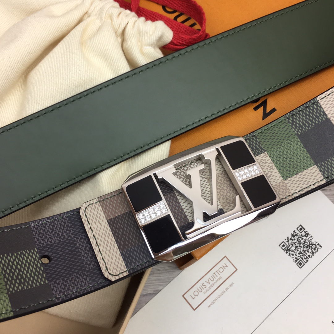 最高級ルイヴィトンスーパーコピー ルイヴィトンベルトコピー ベルト・LV メガ ピクセル 40MM リバーシブル M8470U グリーン レザー シルバー金具 202404548 - 画像 (3)