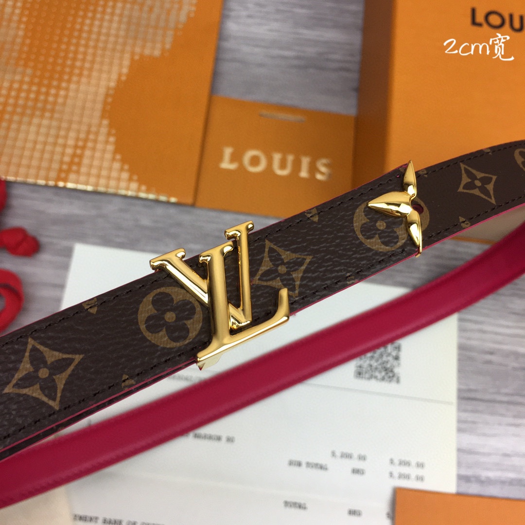 最高級ルイヴィトンスーパーコピー ルイヴィトンベルトコピー ベルト・プリティー LV 20MM リバーシブル M8283V モノグラム / ローズプードル モノグラム・キャンバス ゴールド金具 202404553 - 画像 (9)