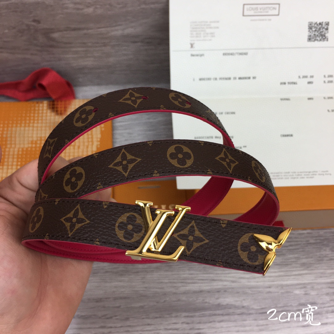 最高級ルイヴィトンスーパーコピー ルイヴィトンベルトコピー ベルト・プリティー LV 20MM リバーシブル M8283V モノグラム / ローズプードル モノグラム・キャンバス ゴールド金具 202404553 - 画像 (5)