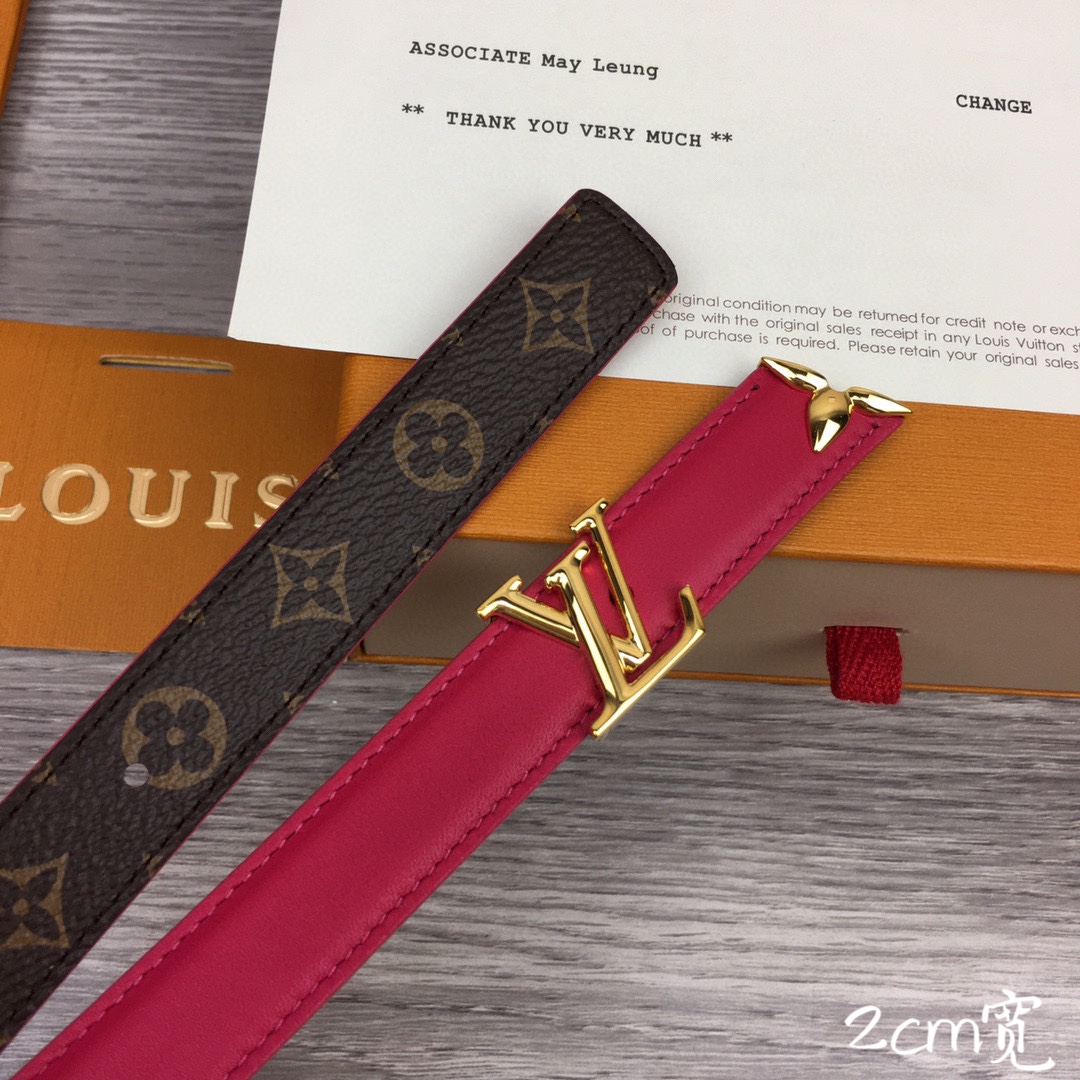 最高級ルイヴィトンスーパーコピー ルイヴィトンベルトコピー ベルト・プリティー LV 20MM リバーシブル M8283V モノグラム / ローズプードル モノグラム・キャンバス ゴールド金具 202404553 - 画像 (3)