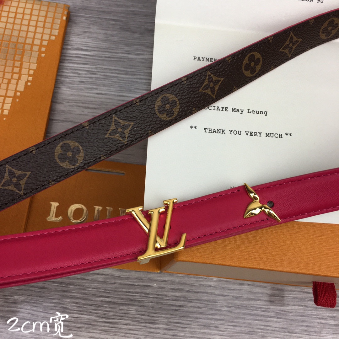 最高級ルイヴィトンスーパーコピー ルイヴィトンベルトコピー ベルト・プリティー LV 20MM リバーシブル M8283V モノグラム / ローズプードル モノグラム・キャンバス ゴールド金具 202404553 - 画像 (2)