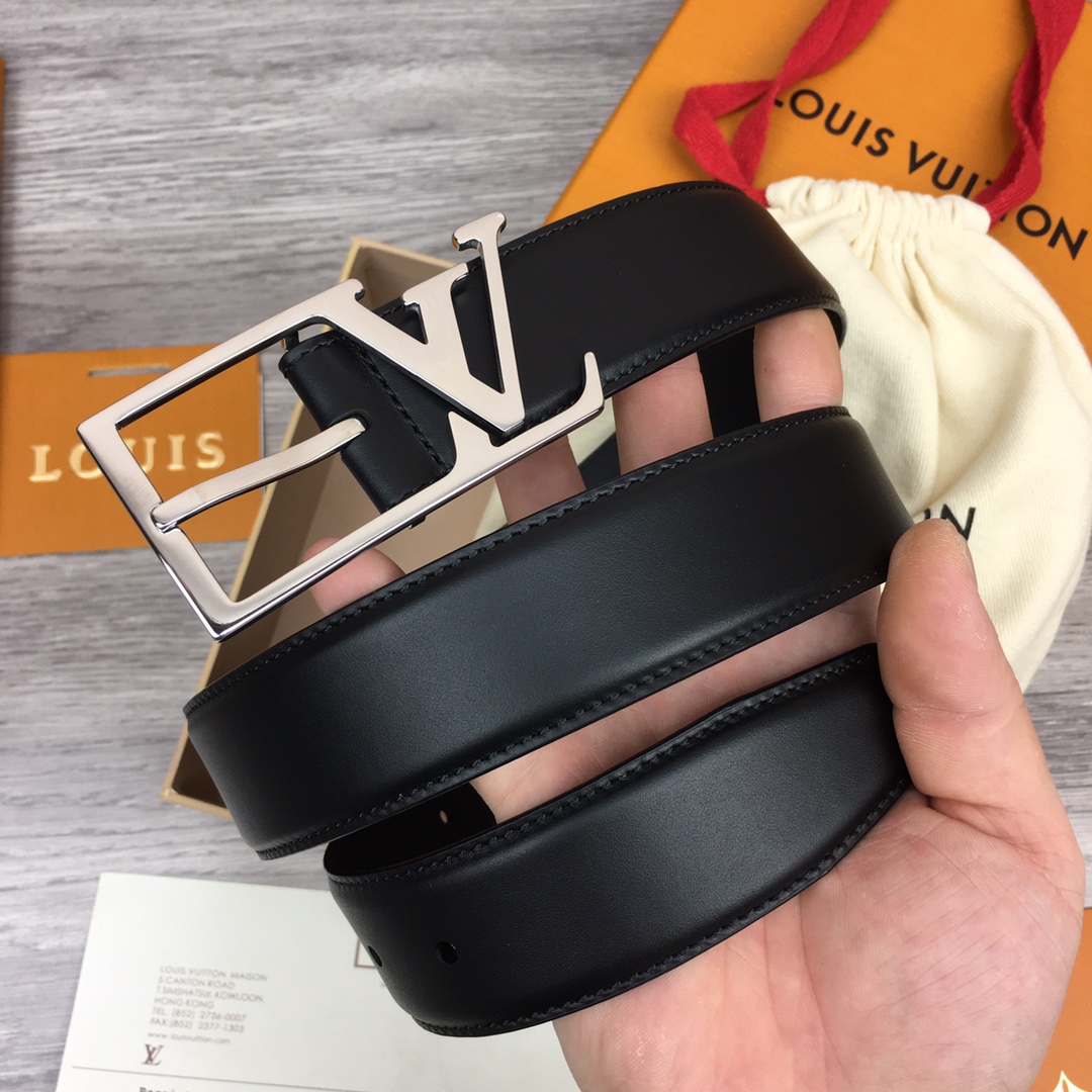 最高級ルイヴィトンスーパーコピー ルイヴィトンベルトコピー ベルト・LV スカイライン 35MM M0687Q ブラック ナッパレザー シルバー金具 202404569 - 画像 (4)