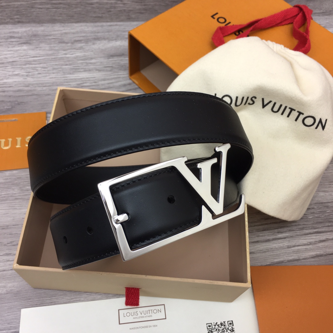 最高級ルイヴィトンスーパーコピー ルイヴィトンベルトコピー ベルト・LV スカイライン 35MM M0687Q ブラック ナッパレザー シルバー金具 202404569 - 画像 (2)