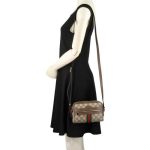 グッチ GUCCI ミニブリー 2way ショルダー ハンドバッグ 斜め掛け GGキャンバス レザー ベージュ ピンク ライトゴールド金具 449241