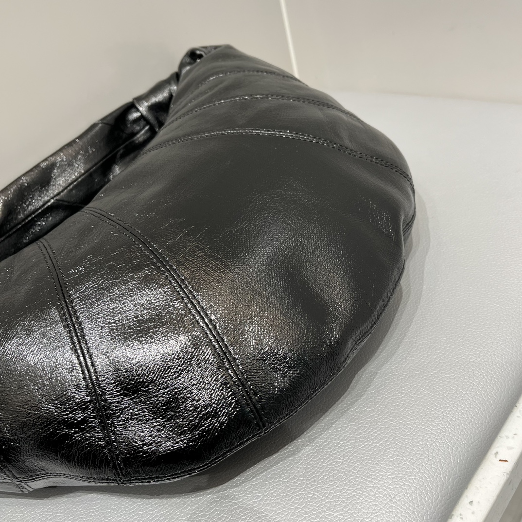 ルメール バッグ Croissant ショルダーバッグ ブラック BG0003LL0018 ラムスキン 100% コットン 100% シルバー金具 - 画像 (8)
