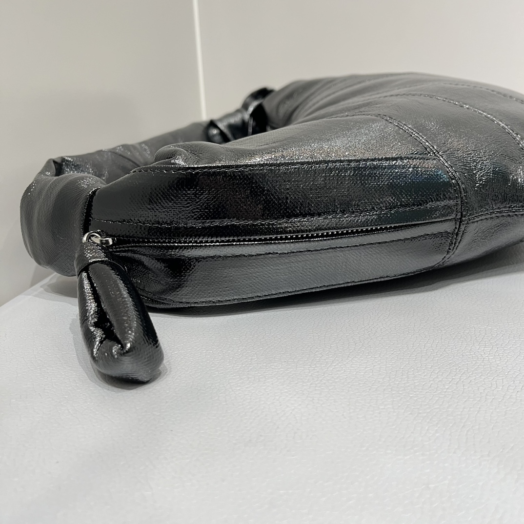 ルメール バッグ Croissant ショルダーバッグ ブラック BG0003LL0018 ラムスキン 100% コットン 100% シルバー金具 - 画像 (7)