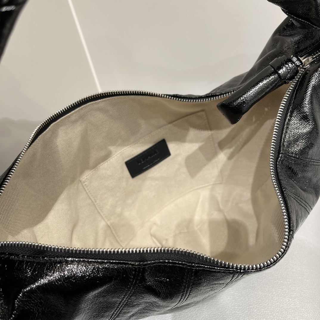 ルメール バッグ Croissant ショルダーバッグ ブラック BG0003LL0018 ラムスキン 100% コットン 100% シルバー金具 - 画像 (4)