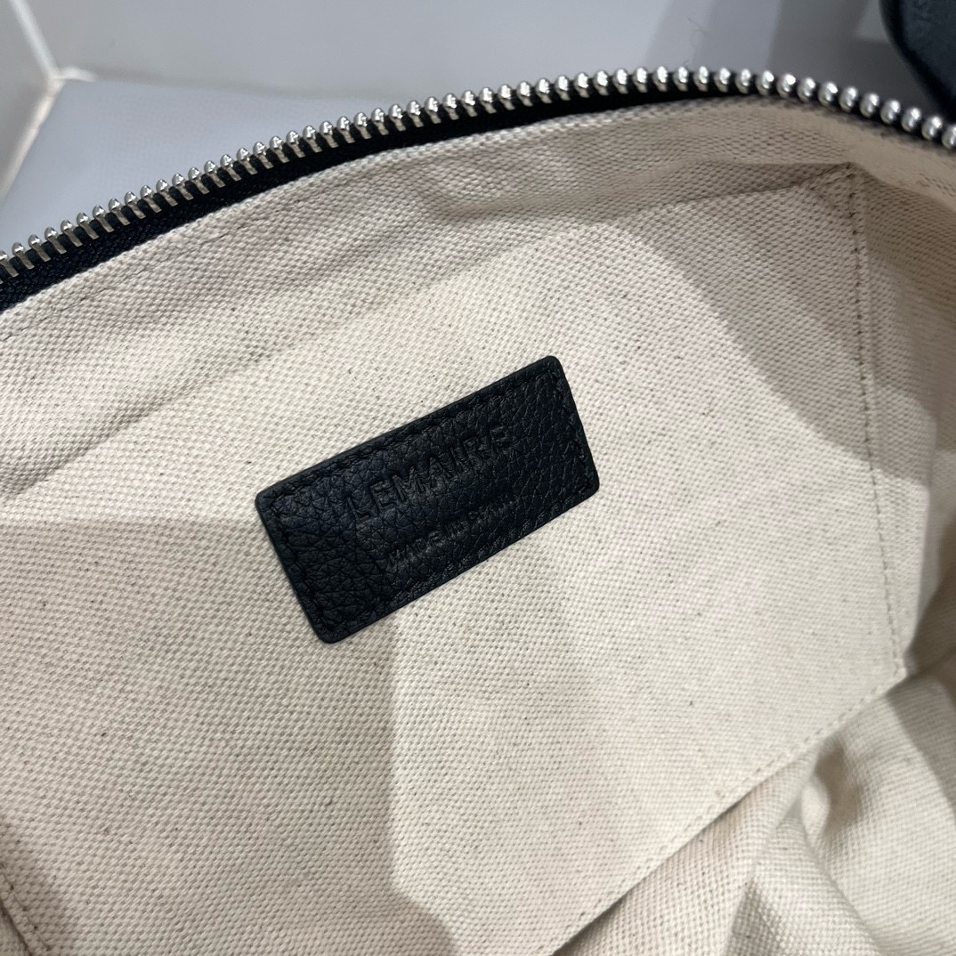 ルメール バッグ クロワッサン バッグ M ブラック BG0001LL095 ラムスキン 100% コットン 100% シルバー金具 - 画像 (2)