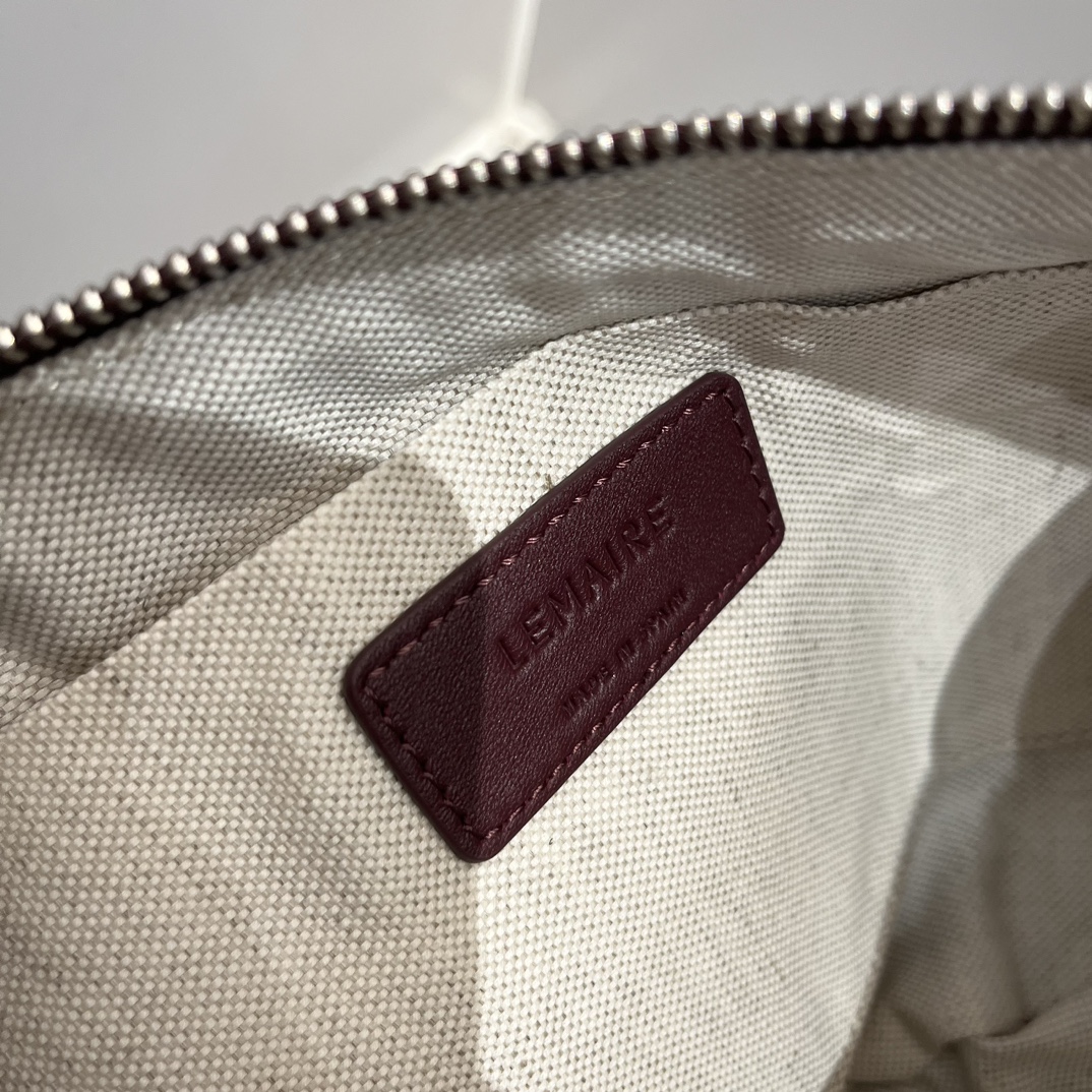ルメール バッグ クロワッサン バッグ M ワインレッド BG0001LL095 ラムスキン 100% コットン 100% シルバー金具 - 画像 (2)