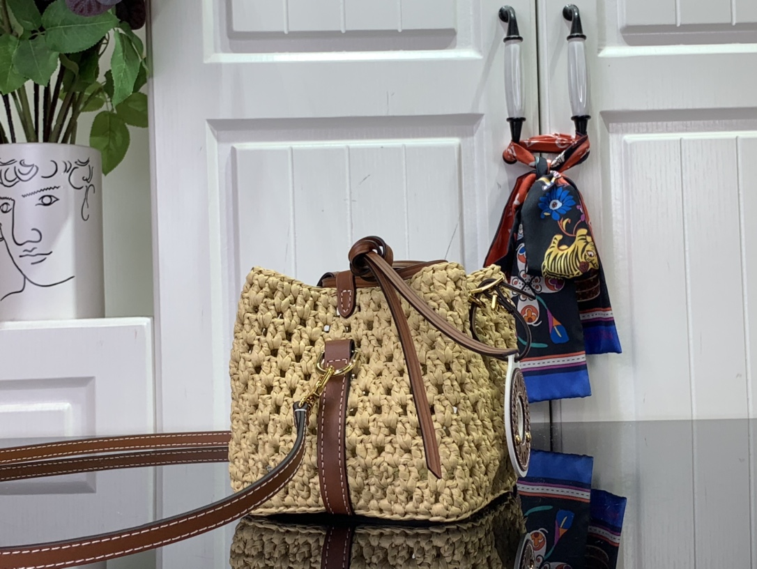 ルイヴィトン ショルダーバッグ 新作 Louis Vuitton ノエ・パース ナチュラル / タン M83521 ラフィア ゴールド金具 - 画像 (9)