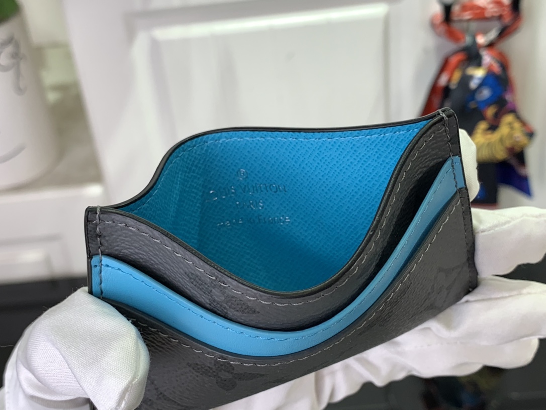 最高級ルイヴィトンスーパーコピー ルイヴィトンカードケースコピー ポルト カルト・ダブル ターコイズ M11471 モノグラム・エクリプス リバース キャンバス - 画像 (3)