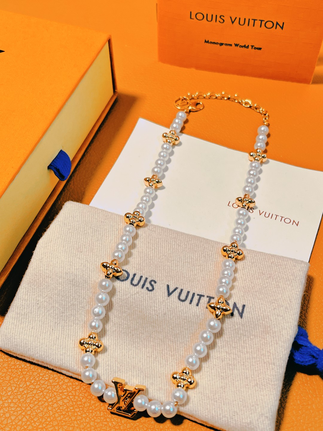 最高級ルイヴィトンスーパーコピー ルイヴィトンネックレスコピー ネックレス・マイ LV パール M01990 ゴールド - 画像 (7)
