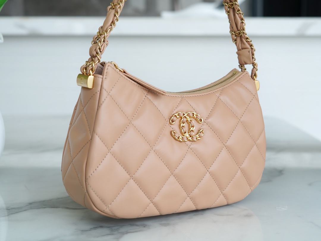 最高級シャネルスーパーコピー シャネルバッグコピー CHANEL チェーンショルダーホーボーバッグ ベージュ AS4612 B14306 NG121 ラムスキン ゴールド金具 - 画像 (7)
