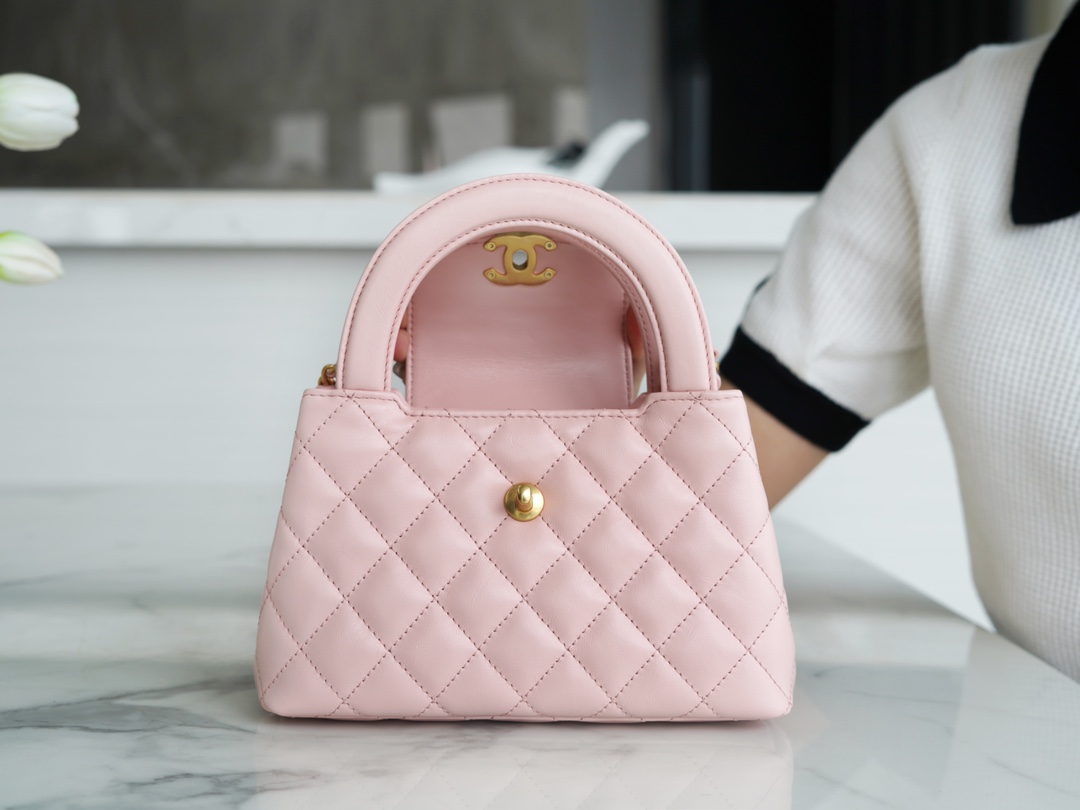 最高級シャネルスーパーコピー シャネルバッグコピー CHANEL ミニ ショッピング バッグ ベビーピンク AS4416 B14296 NR644 カーフスキン ゴールド金具 - 画像 (8)