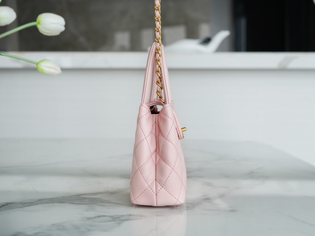 最高級シャネルスーパーコピー シャネルバッグコピー CHANEL ミニ ショッピング バッグ ベビーピンク AS4416 B14296 NR644 カーフスキン ゴールド金具 - 画像 (5)