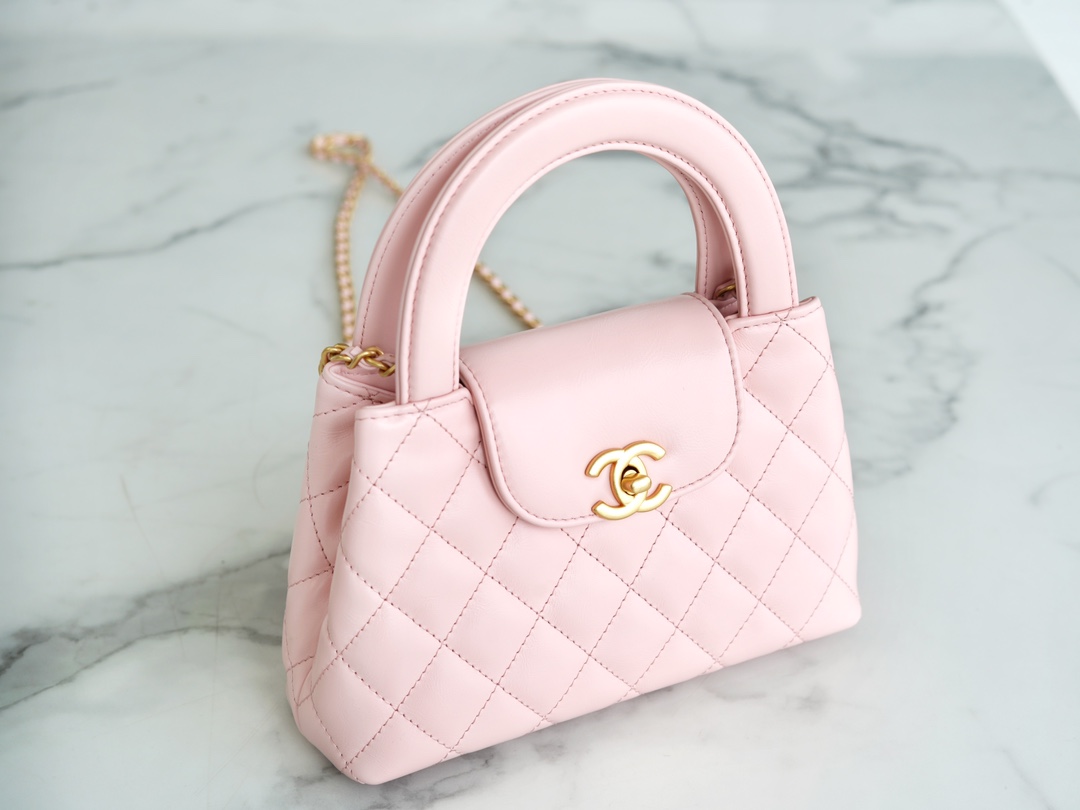 最高級シャネルスーパーコピー シャネルバッグコピー CHANEL ミニ ショッピング バッグ ベビーピンク AS4416 B14296 NR644 カーフスキン ゴールド金具 - 画像 (2)