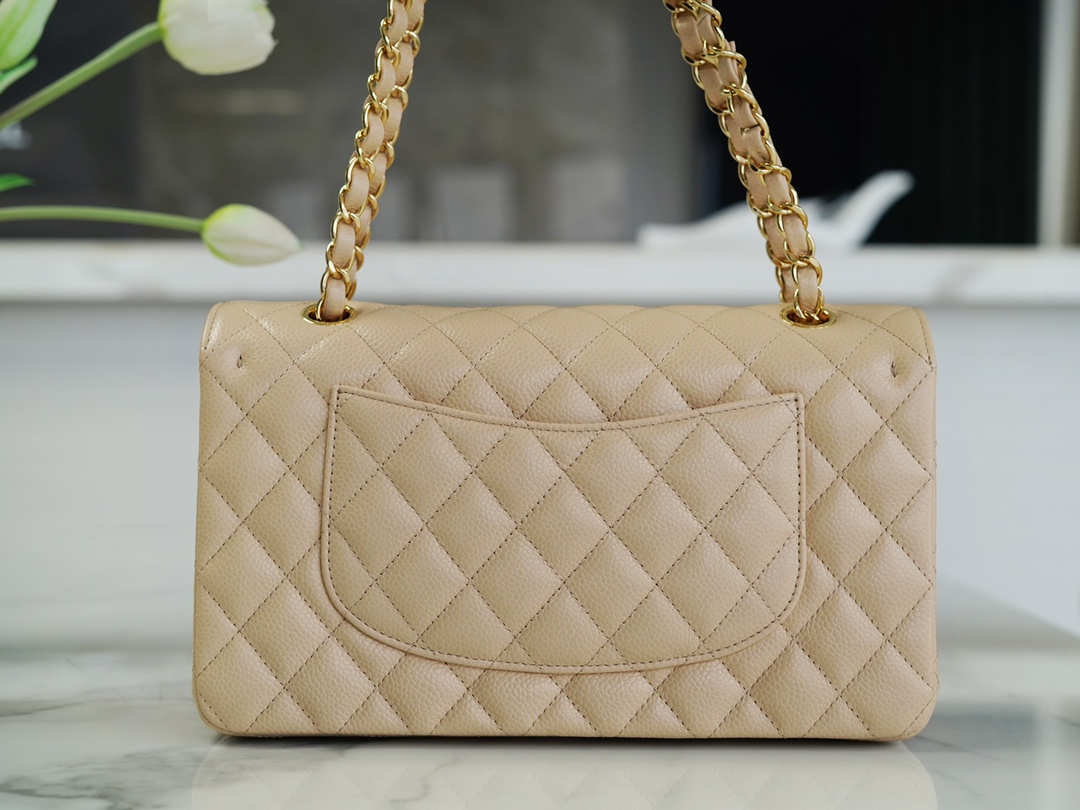 最高級シャネルスーパーコピー シャネルバッグコピー CHANEL 11.12 クラシック ハンドバッグ ベージュ A01112 B10583 NZG75 キャビアスキン ゴールド金具 - 画像 (8)