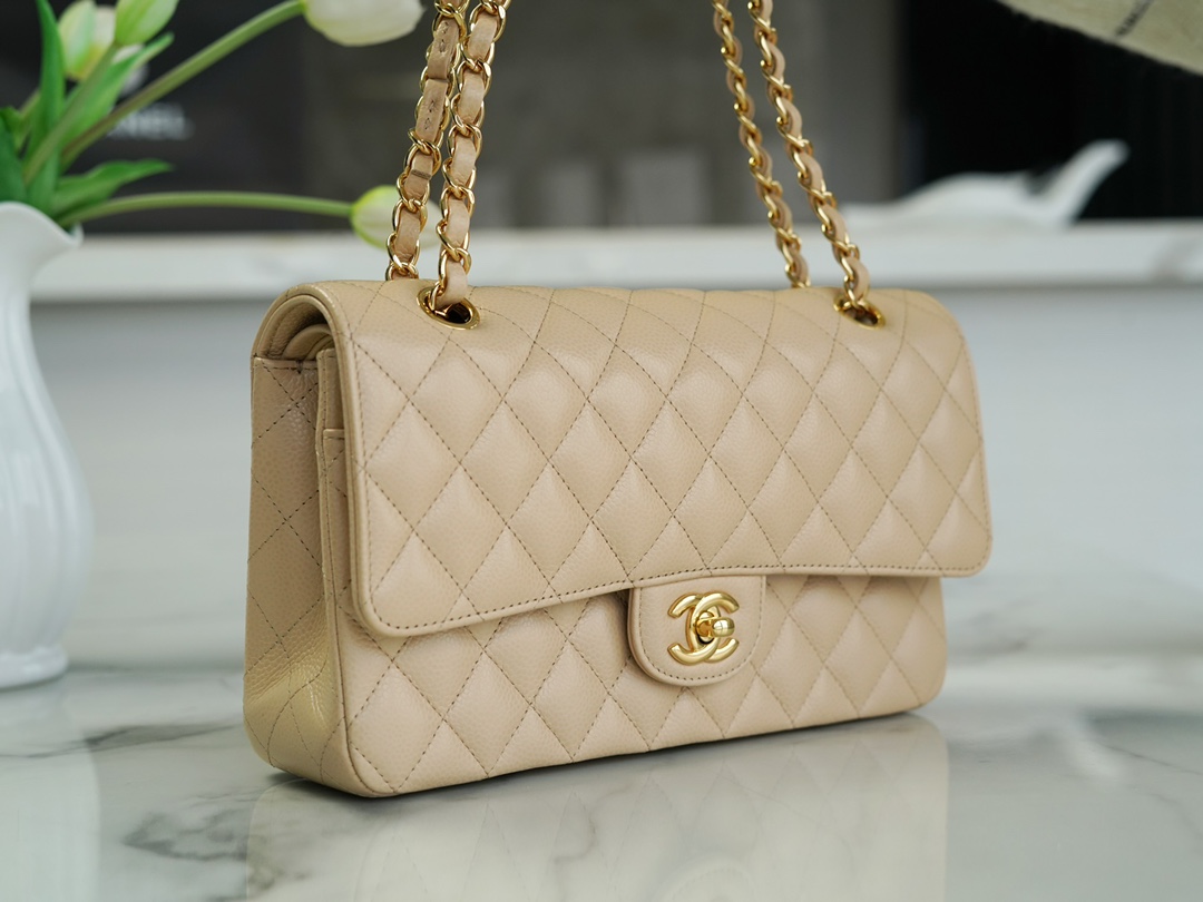 最高級シャネルスーパーコピー シャネルバッグコピー CHANEL 11.12 クラシック ハンドバッグ ベージュ A01112 B10583 NZG75 キャビアスキン ゴールド金具 - 画像 (6)