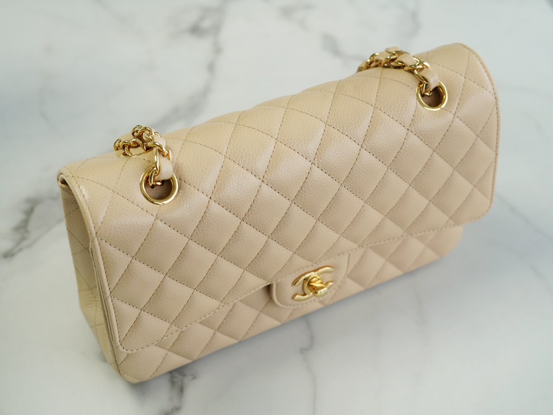 最高級シャネルスーパーコピー シャネルバッグコピー CHANEL 11.12 クラシック ハンドバッグ ベージュ A01112 B10583 NZG75 キャビアスキン ゴールド金具 - 画像 (5)