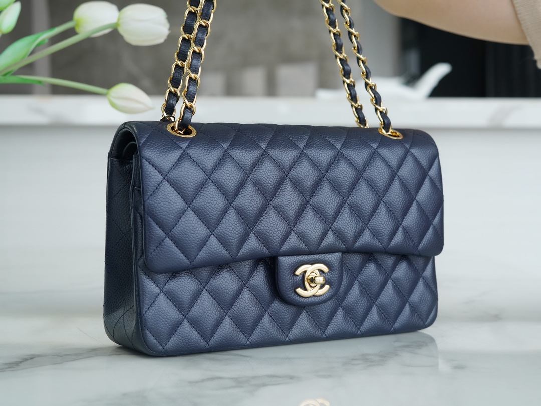 最高級シャネルスーパーコピー シャネルバッグコピー CHANEL 11.12 クラシック ハンドバッグ ブルー A01112 B10583 NZG78 キャビアスキン ゴールド金具 - 画像 (9)