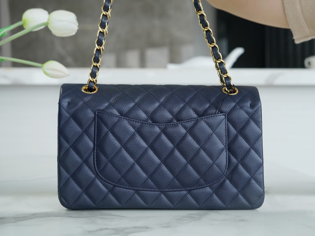 最高級シャネルスーパーコピー シャネルバッグコピー CHANEL 11.12 クラシック ハンドバッグ ブルー A01112 B10583 NZG78 キャビアスキン ゴールド金具 - 画像 (7)