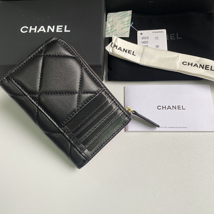最高級シャネルスーパーコピー シャネルカードケースコピー CHANEL 19 ジップ コインパース ブラック AP2086 B04852 94305 ラムスキン ゴールド金具 - 画像 (7)