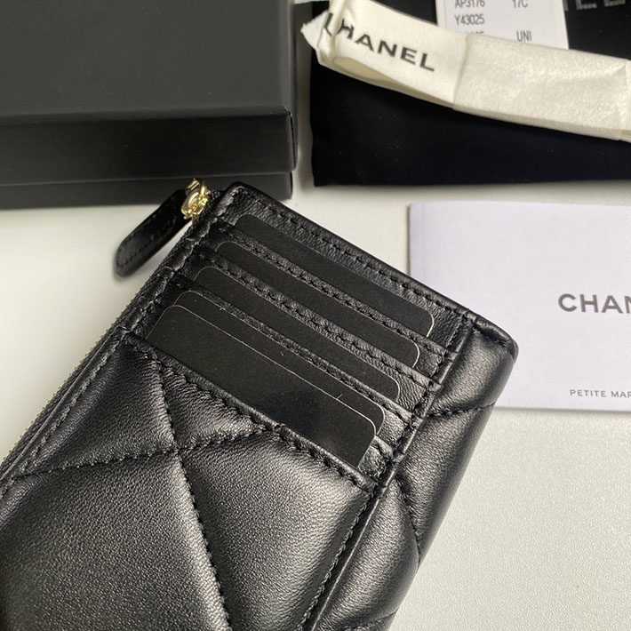 最高級シャネルスーパーコピー シャネルカードケースコピー CHANEL 19 ジップ コインパース ブラック AP2086 B04852 94305 ラムスキン ゴールド金具 - 画像 (5)