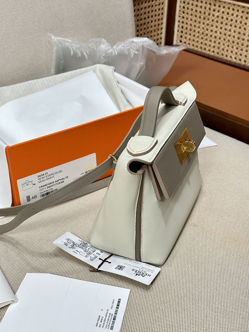 最高級エルメススーパーコピー ヴァンキャトルコピー 24/24 21 ミニ ヴァンキャトル クレxグリアスファルト エバーカラー/スイフト ゴールド金具 - 画像 (9)