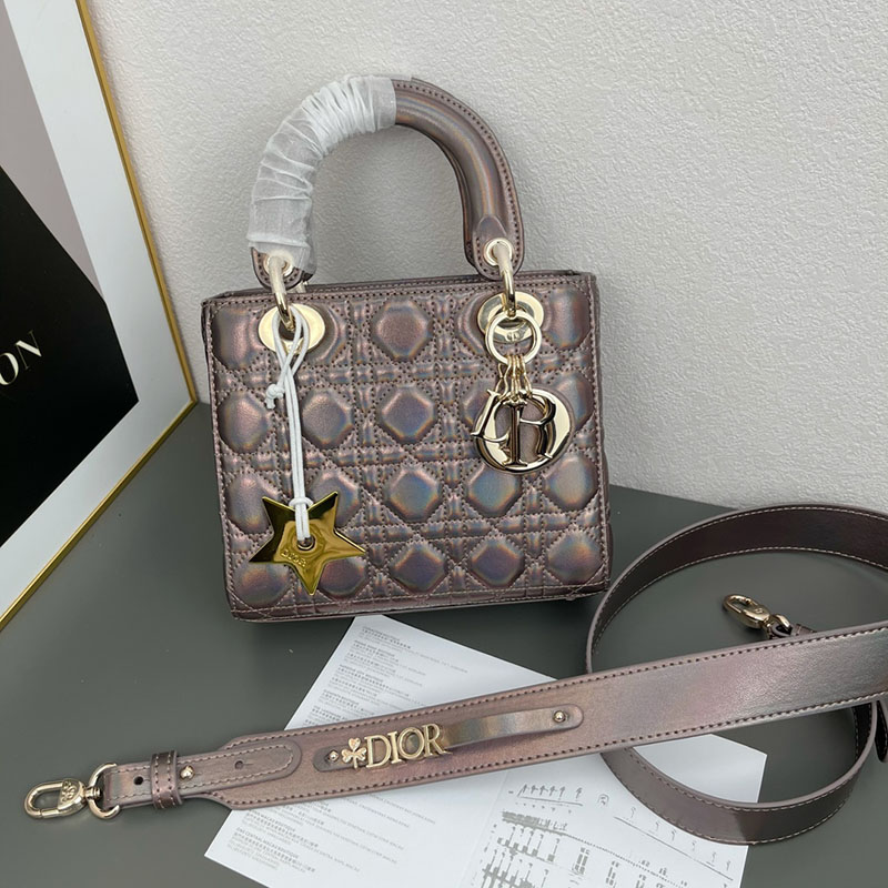 N品 DIOR ディオール Lady Dior My ABCDior バッグ スモール M0538ONGE_M30G スティールグレー ゴールド金具 激安優良店 - 画像 (3)
