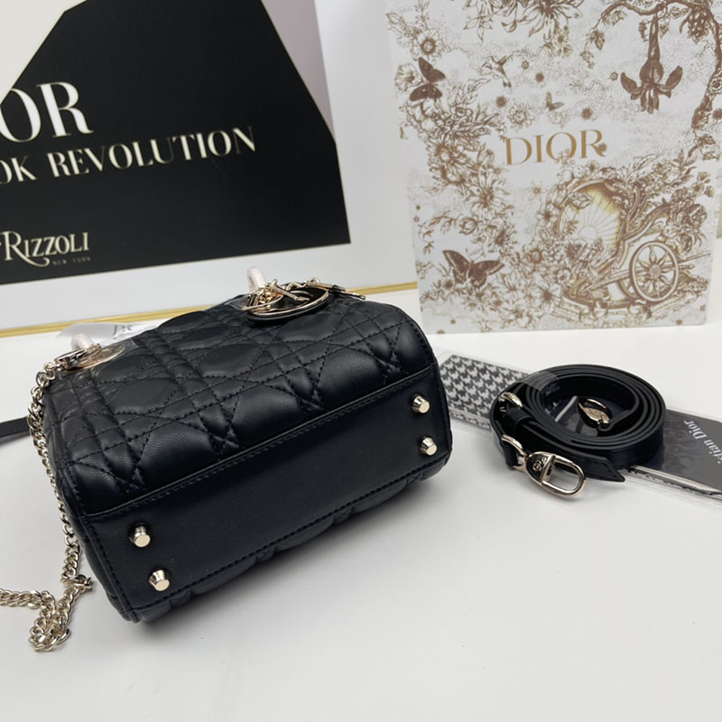 N品 DIOR ディオール Lady Dior バッグ ミニ M0505ONGE_M900 黒 ブラック ゴールド金具 激安優良店 - 画像 (7)