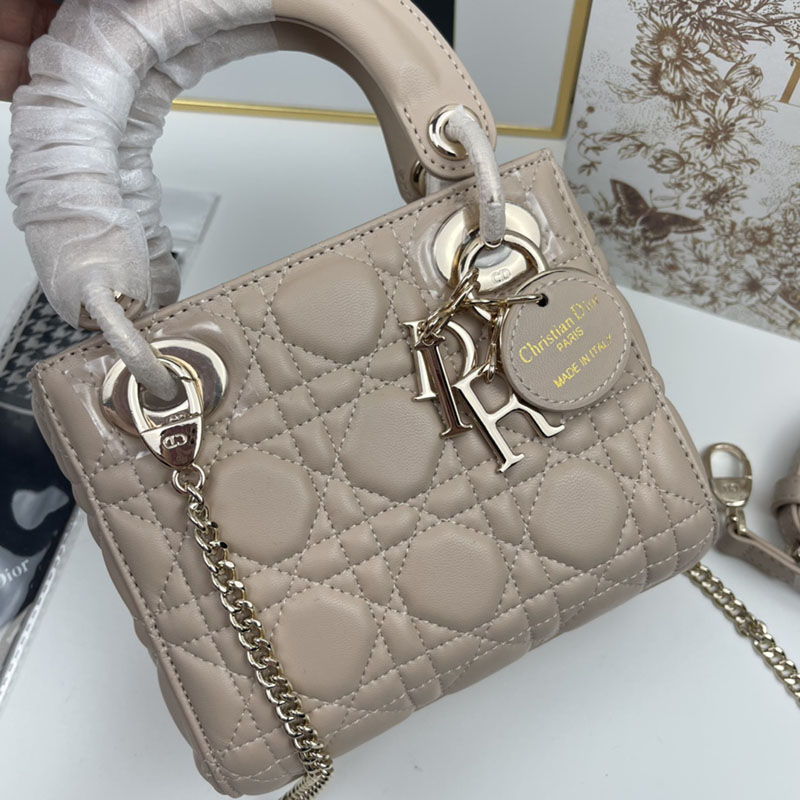 N品 DIOR ディオール Lady Dior バッグ ミニ M0505ONGE_M05N ピンク ゴールド金具 激安優良店 - 画像 (5)