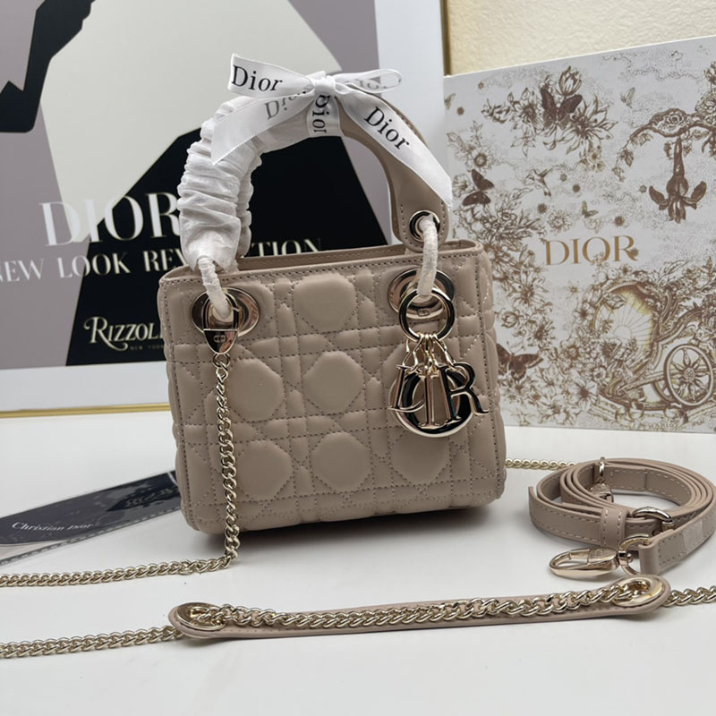 N品 DIOR ディオール Lady Dior バッグ ミニ M0505ONGE_M05N ピンク ゴールド金具 激安優良店 - 画像 (2)