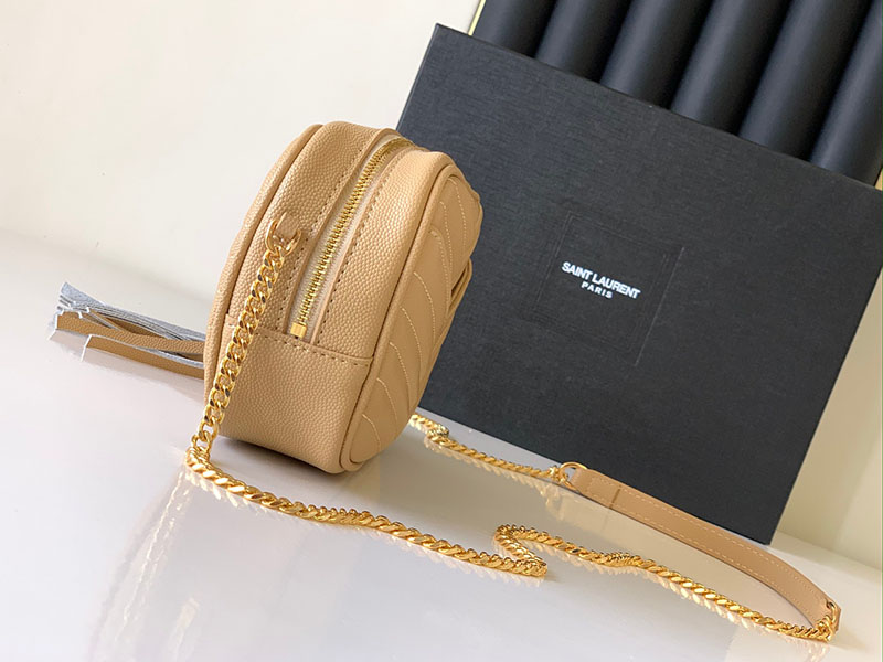 N品 YSL サンローラン ショルダーバッグ ルー ミニバッグ ダークベージュ 748849DV7012721 カーフスキンレザー ゴールド金具 激安優良店 - 画像 (9)
