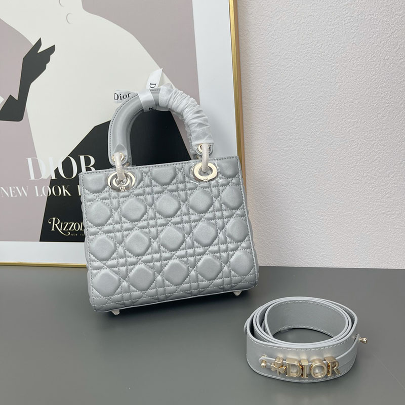 N品 DIOR ディオール Lady Dior My ABCDior バッグ スモール M0538ONGE_M47G イーサリアルグレー ゴールド金具 激安優良店 - 画像 (9)