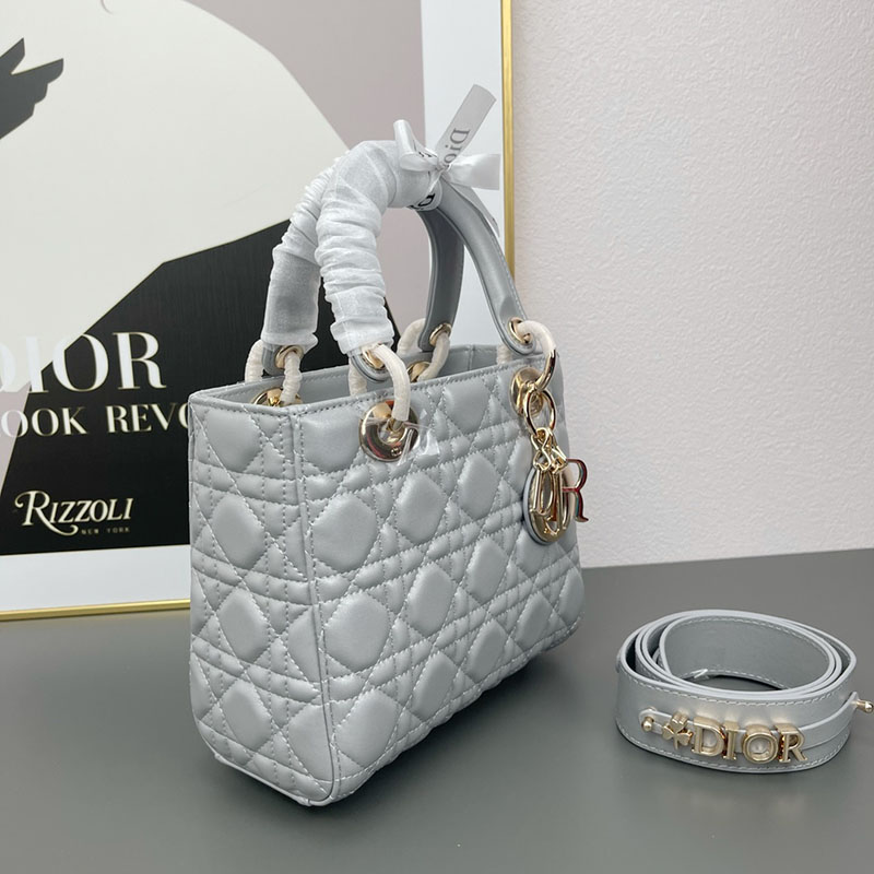 N品 DIOR ディオール Lady Dior My ABCDior バッグ スモール M0538ONGE_M47G イーサリアルグレー ゴールド金具 激安優良店 - 画像 (7)