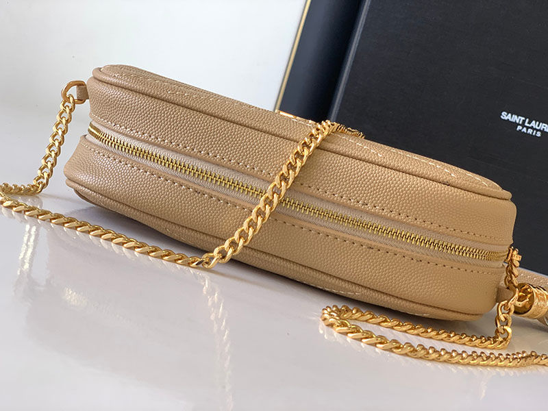 N品 YSL サンローラン ショルダーバッグ ルー ミニバッグ ダークベージュ 748849DV7012721 カーフスキンレザー ゴールド金具 激安優良店 - 画像 (4)