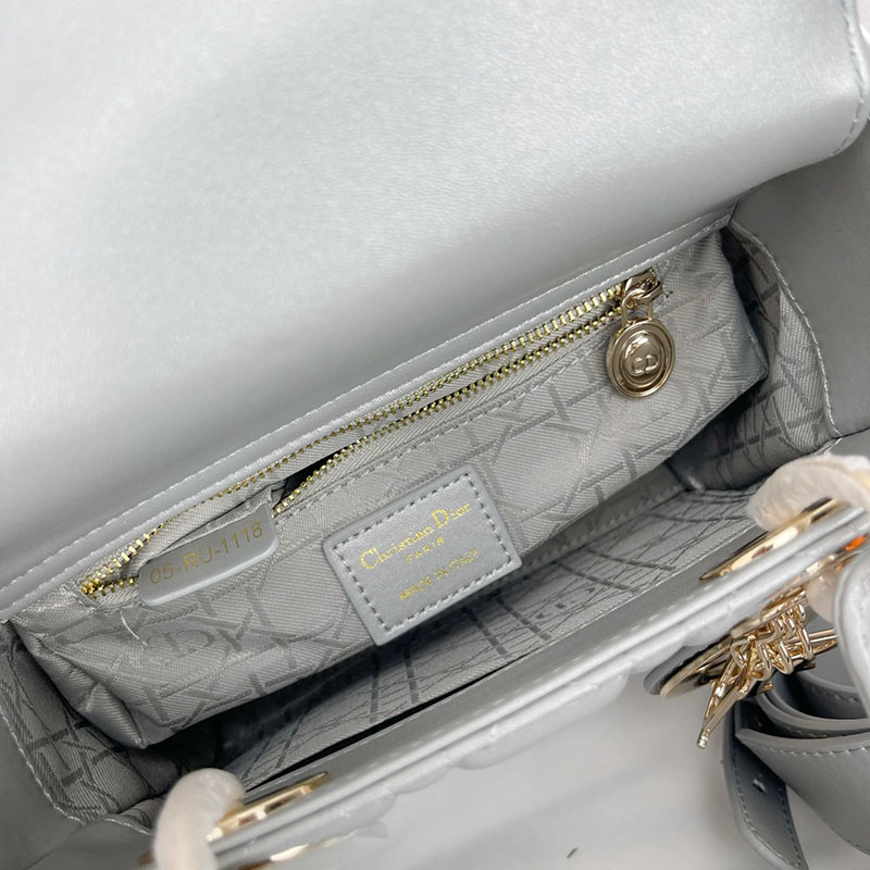 N品 DIOR ディオール Lady Dior My ABCDior バッグ スモール M0538ONGE_M47G イーサリアルグレー ゴールド金具 激安優良店 - 画像 (4)