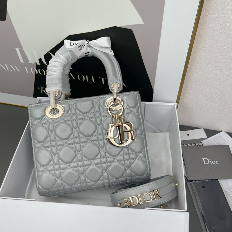 N品 DIOR ディオール Lady Dior My ABCDior バッグ スモール M0538ONGE_M47G イーサリアルグレー ゴールド金具 激安優良店 - 画像 (2)