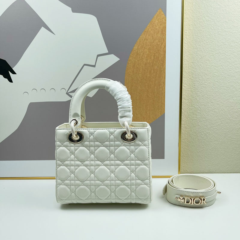 N品 DIOR ディオール Lady Dior My ABCDior バッグ スモール M0538ONGE_M030 ホワイト ゴールド金具 激安優良店 - 画像 (9)