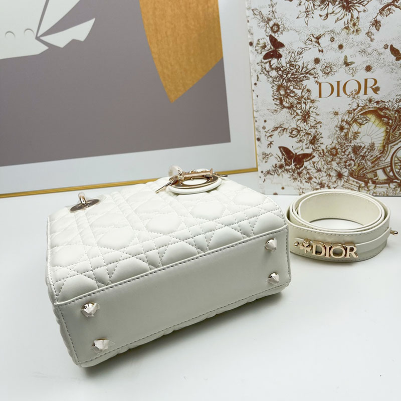 N品 DIOR ディオール Lady Dior My ABCDior バッグ スモール M0538ONGE_M030 ホワイト ゴールド金具 激安優良店 - 画像 (4)