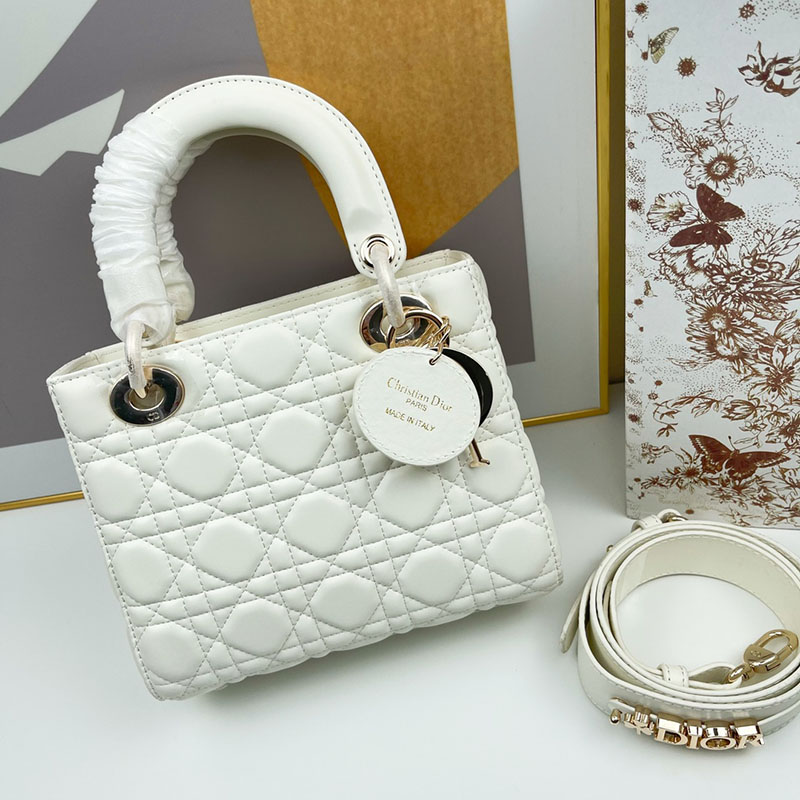 N品 DIOR ディオール Lady Dior My ABCDior バッグ スモール M0538ONGE_M030 ホワイト ゴールド金具 激安優良店 - 画像 (3)
