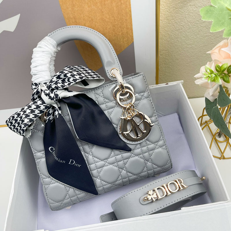 N品 DIOR ディオール Lady Dior My ABCDior バッグ スモール M0538ONGE_M81B ストーングレー ゴールド金具 激安優良店 - 画像 (2)