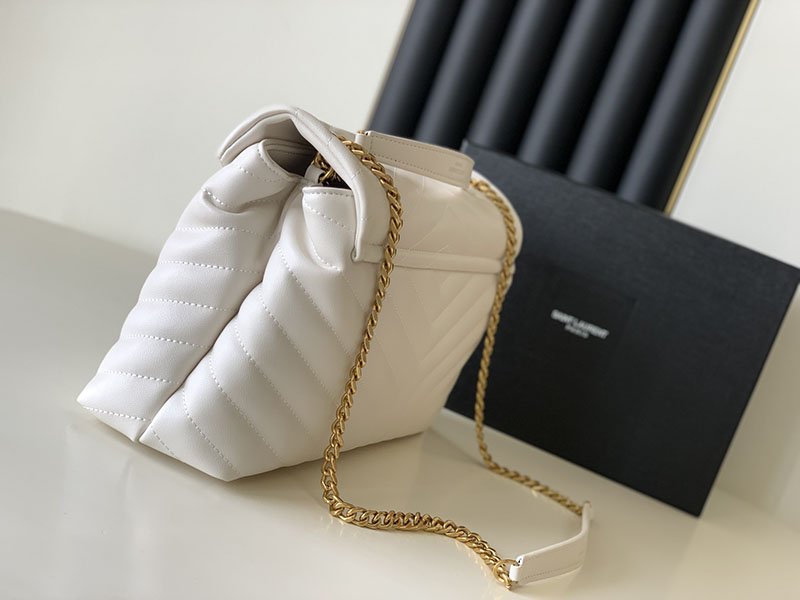 N品 YSL サンローラン バッグ 人気ランキング ルル ミディアム ホワイト 574946DV7272000 ラムスキン ゴールド金具 - 画像 (9)