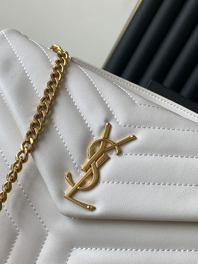 N品 YSL サンローラン バッグ 人気ランキング ルル ミディアム ホワイト 574946DV7272000 ラムスキン ゴールド金具 - 画像 (7)