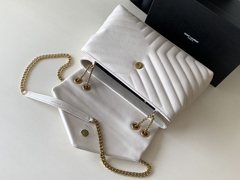 N品 YSL サンローラン バッグ 人気ランキング ルル ミディアム ホワイト 574946DV7272000 ラムスキン ゴールド金具 - 画像 (5)