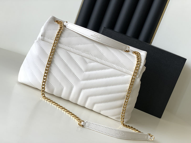 N品 YSL サンローラン バッグ 人気ランキング ルル ミディアム ホワイト 574946DV7272000 ラムスキン ゴールド金具 - 画像 (4)
