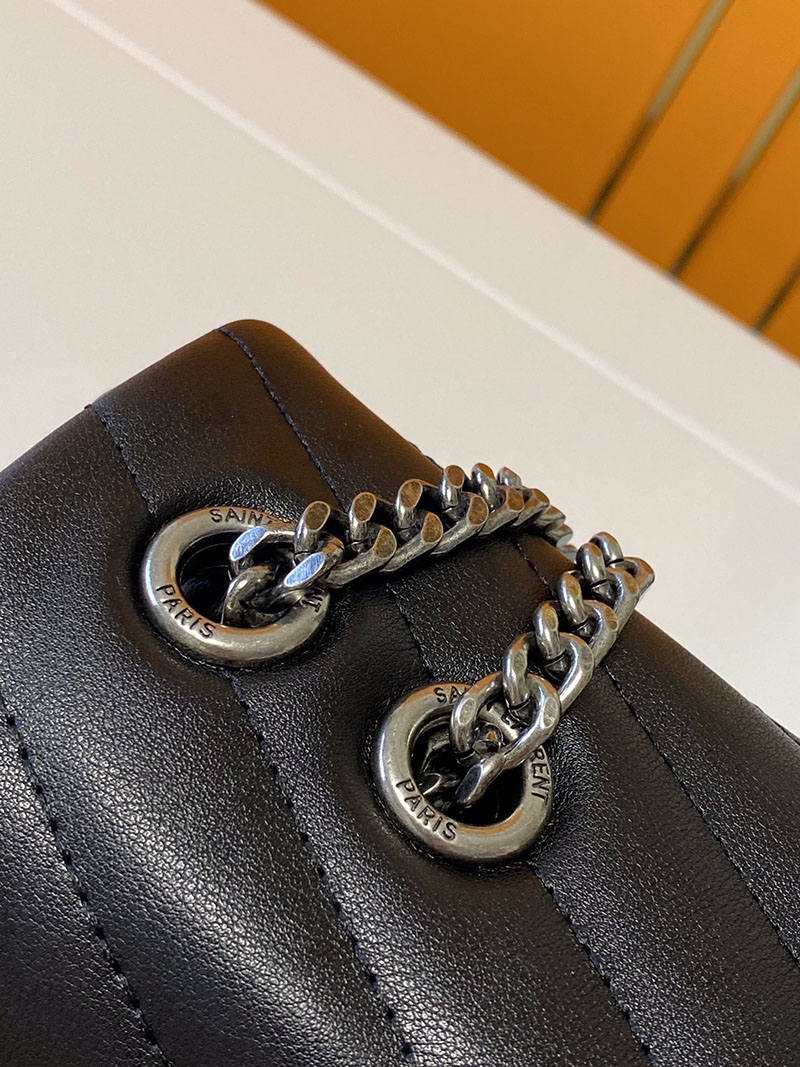 N品 YSL サンローラン バッグ 人気ランキング ルル ミディアム ブラック 574946DV7261000 ラムスキン シルバー金具 - 画像 (3)